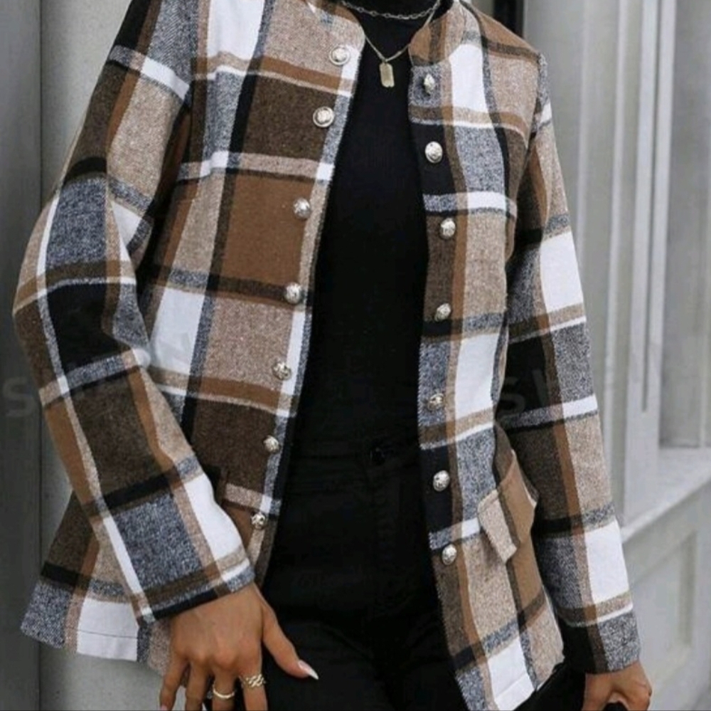 Button up plaid Jacket